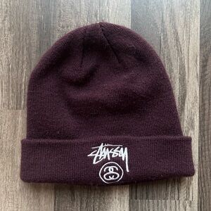 Vtg stussy beanie maroon men’s